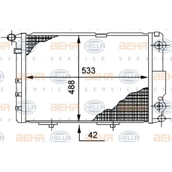 Radiateur, refroidissement du moteur HELLA 8MK 376 712-464