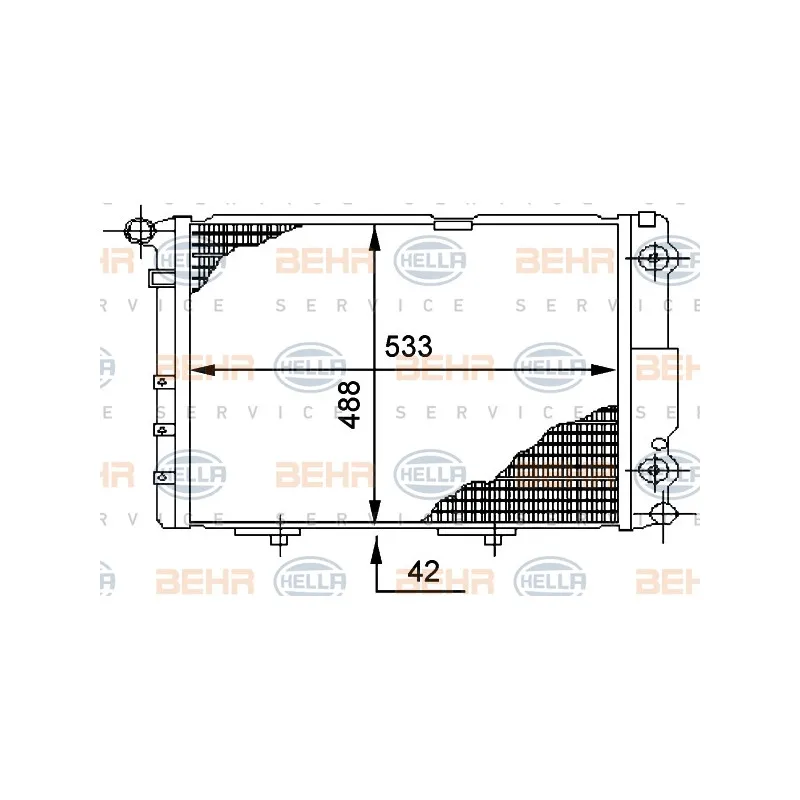 Radiateur, refroidissement du moteur HELLA 8MK 376 712-464