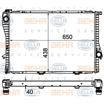 Radiateur, refroidissement du moteur HELLA 8MK 376 712-484