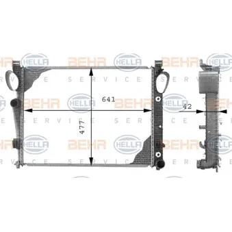 Radiateur, refroidissement du moteur HELLA 8MK 376 712-574