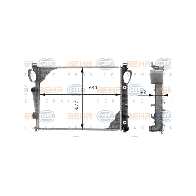Radiateur, refroidissement du moteur HELLA 8MK 376 712-574