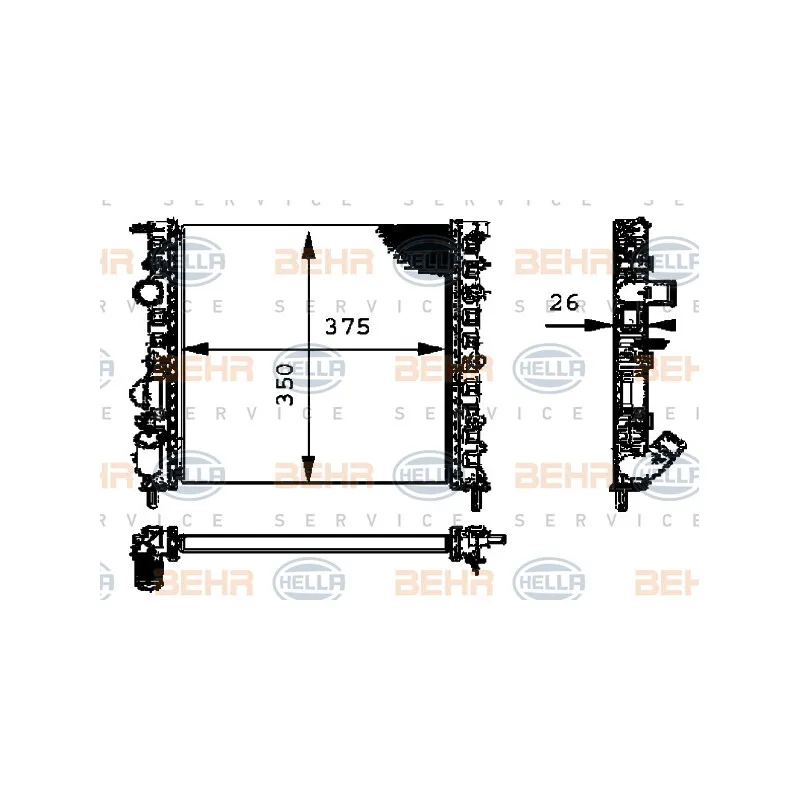 Radiateur, refroidissement du moteur HELLA 8MK 376 712-634