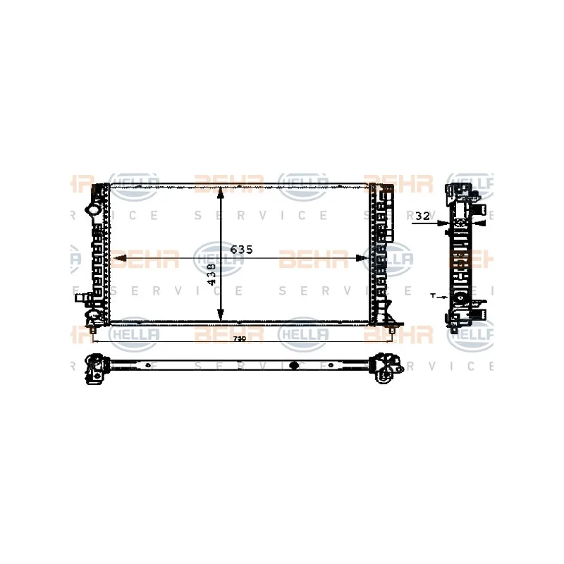 Radiateur, refroidissement du moteur HELLA 8MK 376 712-671