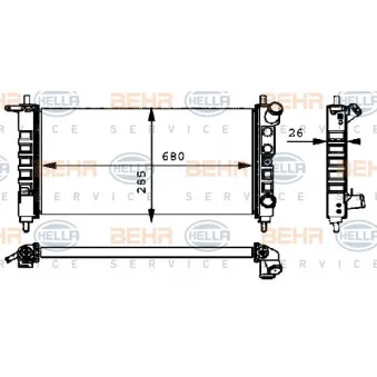 Radiateur, refroidissement du moteur HELLA 8MK 376 712-704