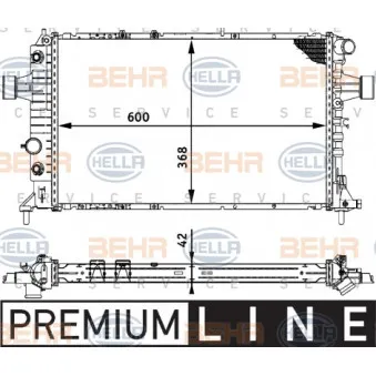 Radiateur, refroidissement du moteur HELLA 8MK 376 713-011