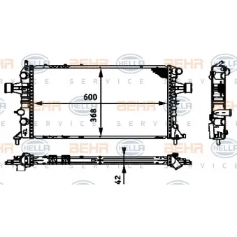 Radiateur, refroidissement du moteur HELLA 8MK 376 713-021