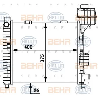 Radiateur, refroidissement du moteur HELLA 8MK 376 713-034