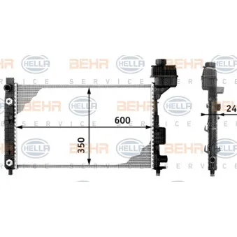 Radiateur, refroidissement du moteur HELLA 8MK 376 713-044