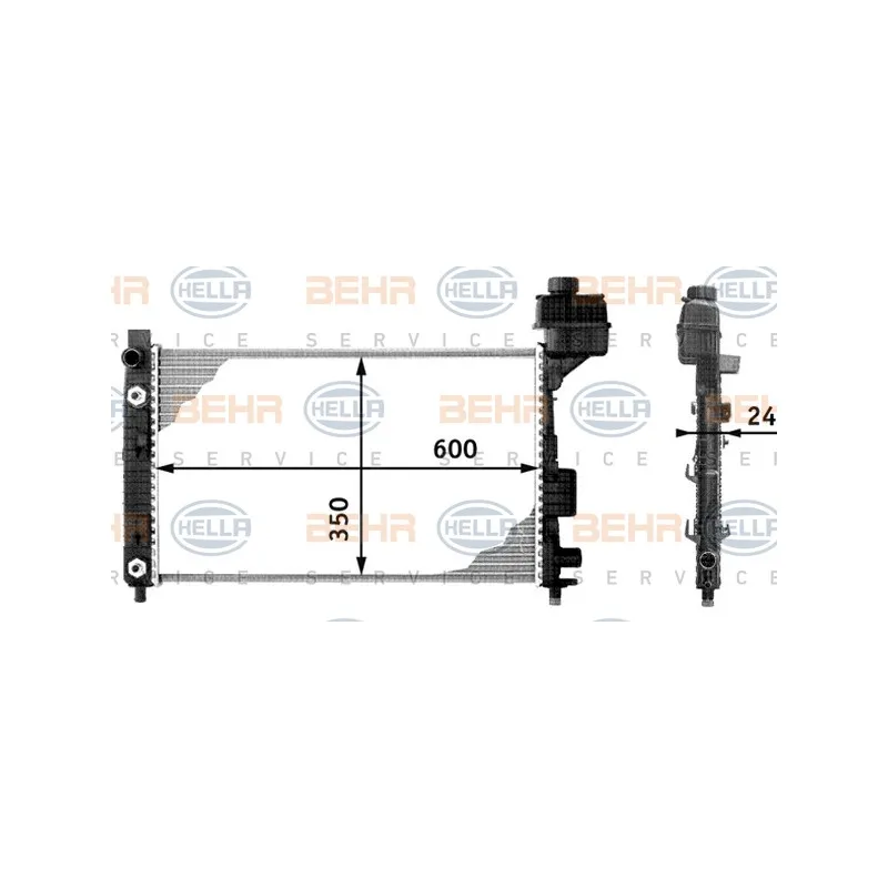 Radiateur, refroidissement du moteur HELLA 8MK 376 713-044