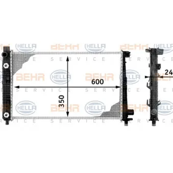 Radiateur, refroidissement du moteur HELLA 8MK 376 713-054