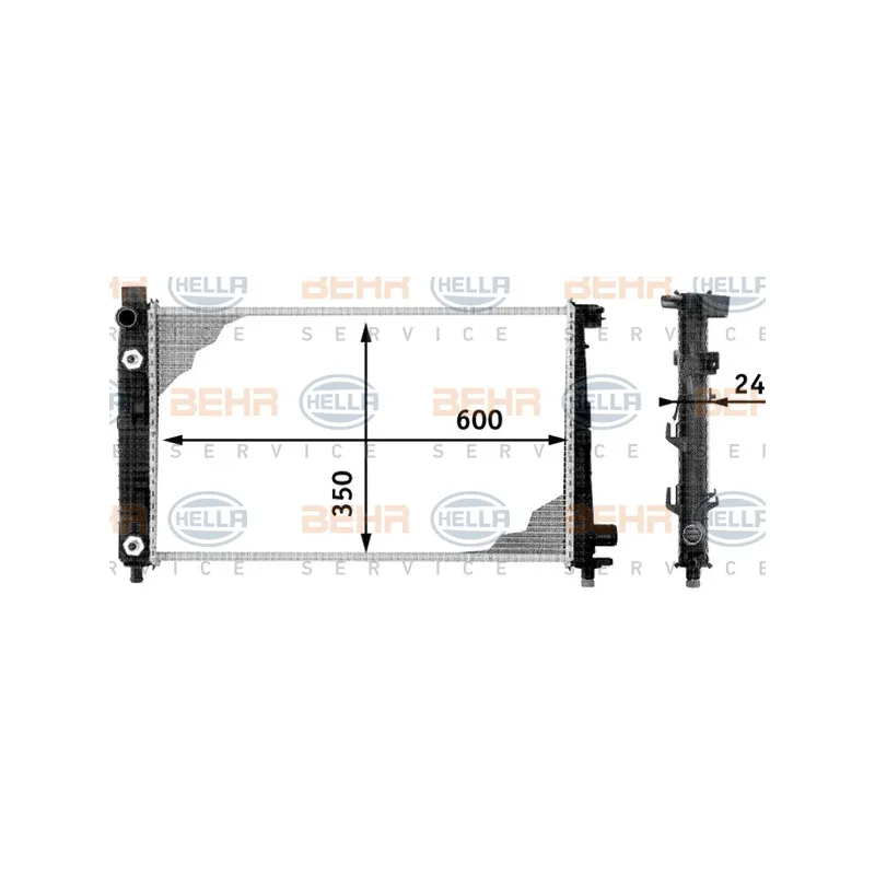 Radiateur, refroidissement du moteur HELLA 8MK 376 713-054