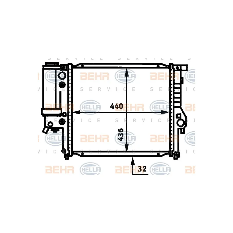 Radiateur, refroidissement du moteur HELLA 8MK 376 713-174