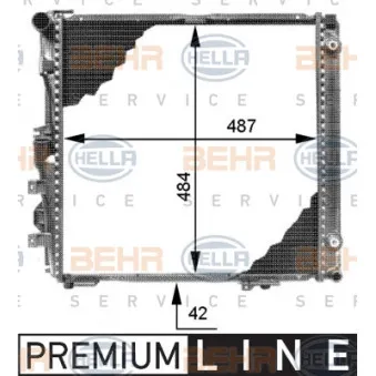Radiateur, refroidissement du moteur HELLA 8MK 376 713-291