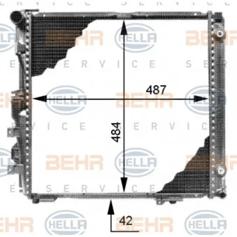 Radiateur, refroidissement du moteur HELLA 8MK 376 713-294