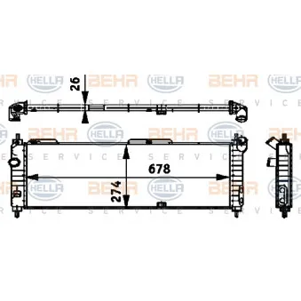 Radiateur, refroidissement du moteur HELLA 8MK 376 713-574