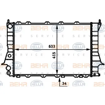 Radiateur, refroidissement du moteur HELLA 8MK 376 713-604
