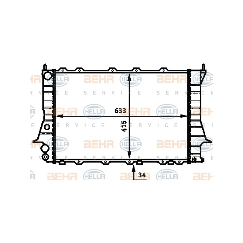 Radiateur, refroidissement du moteur HELLA 8MK 376 713-604