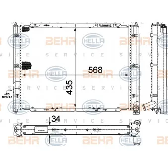 Radiateur, refroidissement du moteur HELLA 8MK 376 713-634