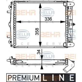 Radiateur, refroidissement du moteur HELLA 8MK 376 713-791