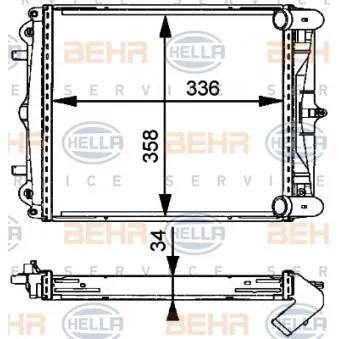 Radiateur, refroidissement du moteur HELLA 8MK 376 713-794