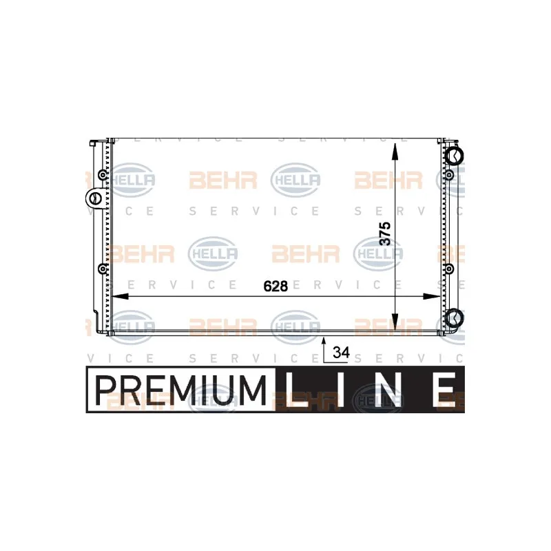 Radiateur, refroidissement du moteur HELLA 8MK 376 714-041