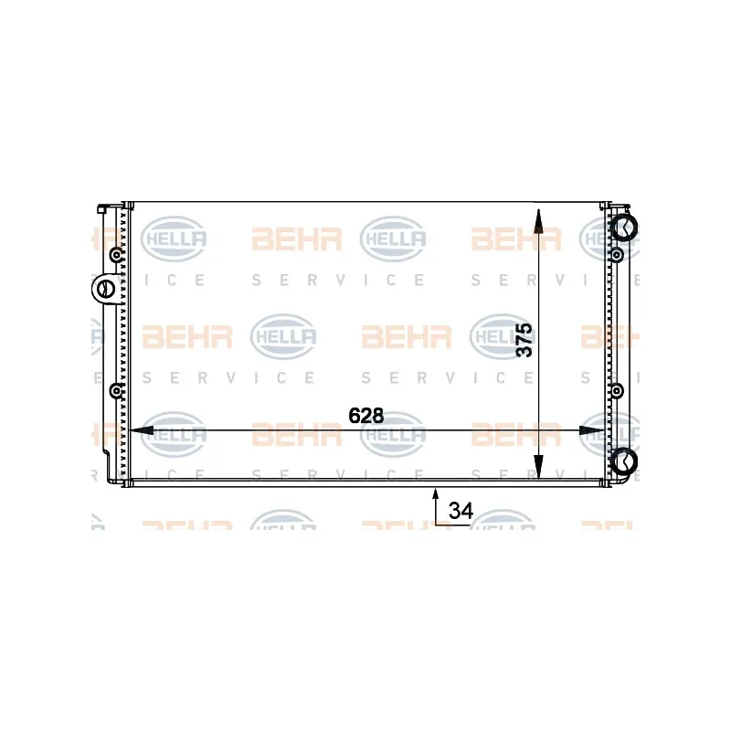 Radiateur, refroidissement du moteur HELLA 8MK 376 714-044