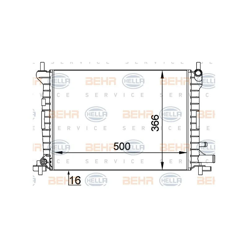 Radiateur, refroidissement du moteur HELLA 8MK 376 714-061