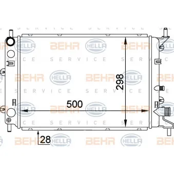 Radiateur, refroidissement du moteur HELLA 8MK 376 714-171