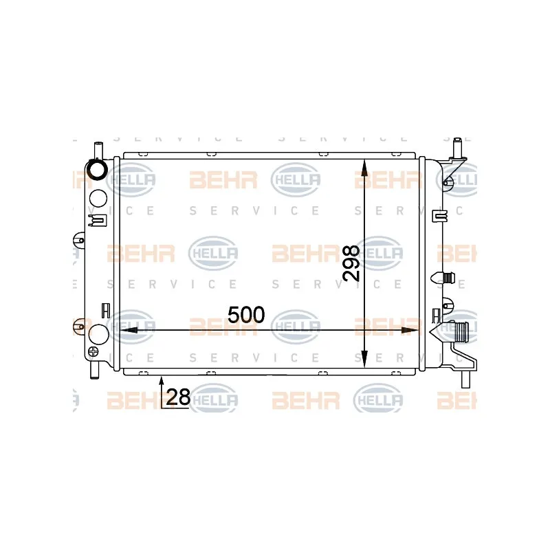Radiateur, refroidissement du moteur HELLA 8MK 376 714-171
