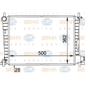Radiateur, refroidissement du moteur HELLA 8MK 376 714-241