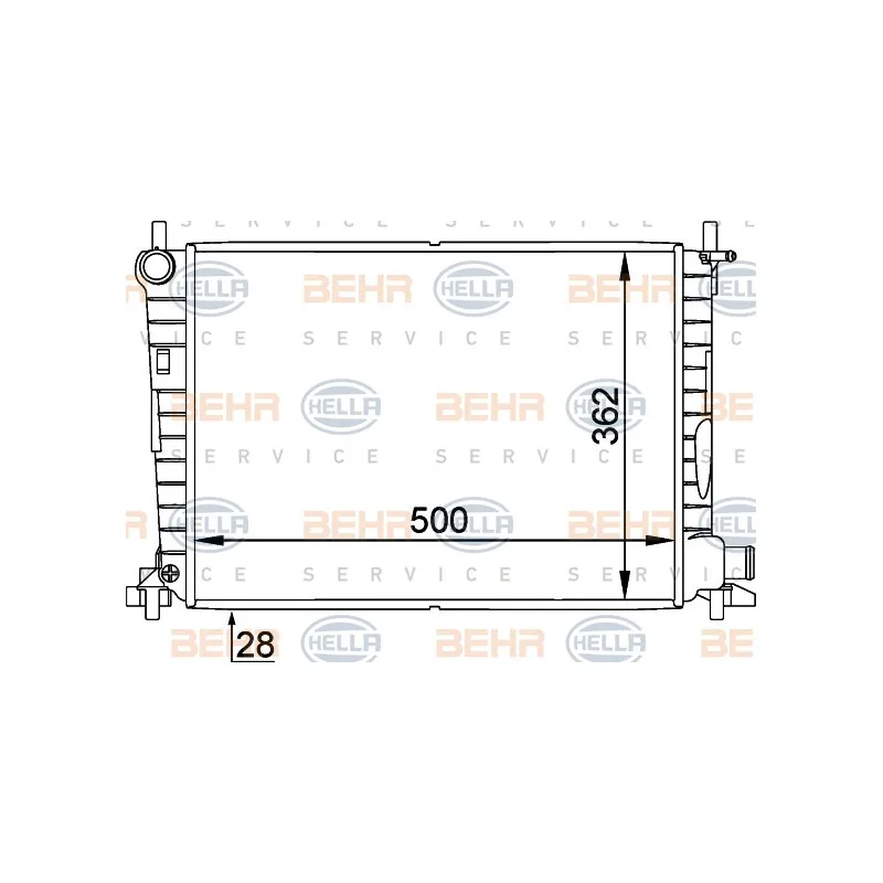 Radiateur, refroidissement du moteur HELLA 8MK 376 714-241