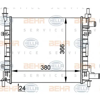 Radiateur, refroidissement du moteur HELLA 8MK 376 714-251
