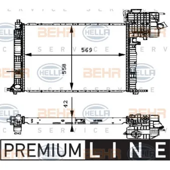 Radiateur, refroidissement du moteur HELLA 8MK 376 714-311