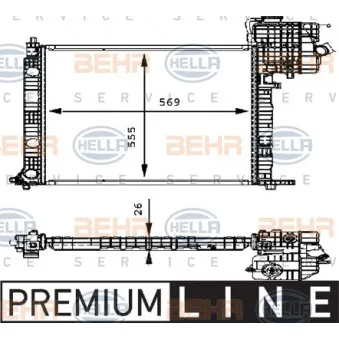 Radiateur, refroidissement du moteur HELLA 8MK 376 714-321