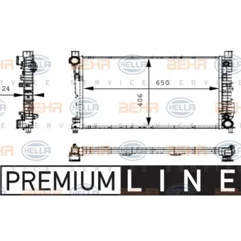 Radiateur, refroidissement du moteur HELLA 8MK 376 714-331