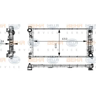 Radiateur, refroidissement du moteur HELLA 8MK 376 714-334