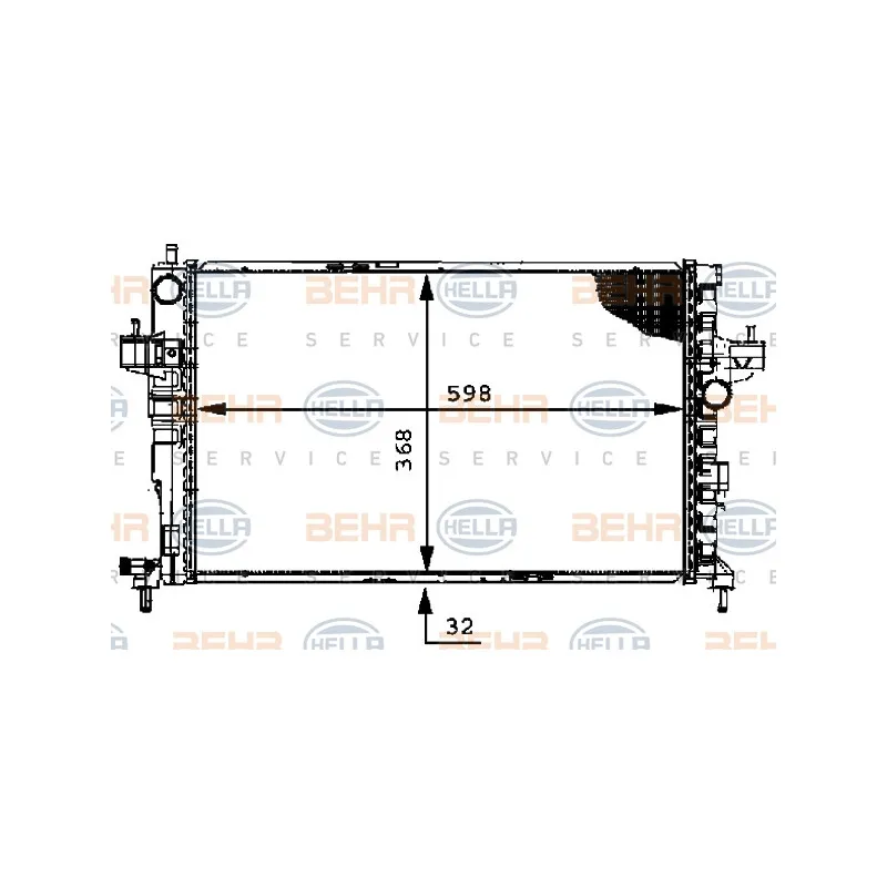 Radiateur, refroidissement du moteur HELLA 8MK 376 714-384