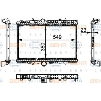 Radiateur, refroidissement du moteur HELLA 8MK 376 714-394