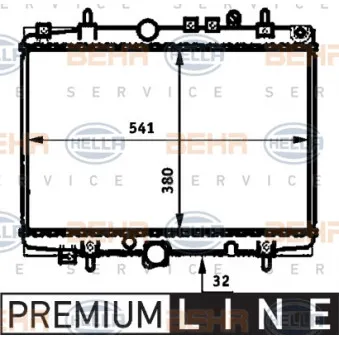 Radiateur, refroidissement du moteur HELLA 8MK 376 714-401