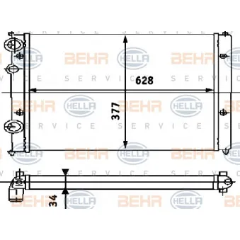Radiateur, refroidissement du moteur HELLA 8MK 376 714-444
