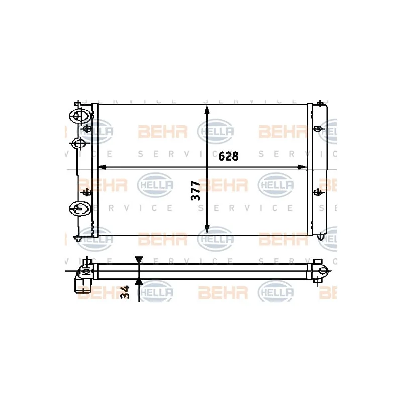 Radiateur, refroidissement du moteur HELLA 8MK 376 714-444