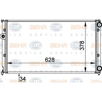 Radiateur, refroidissement du moteur HELLA 8MK 376 714-451
