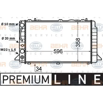 Radiateur, refroidissement du moteur HELLA 8MK 376 714-461