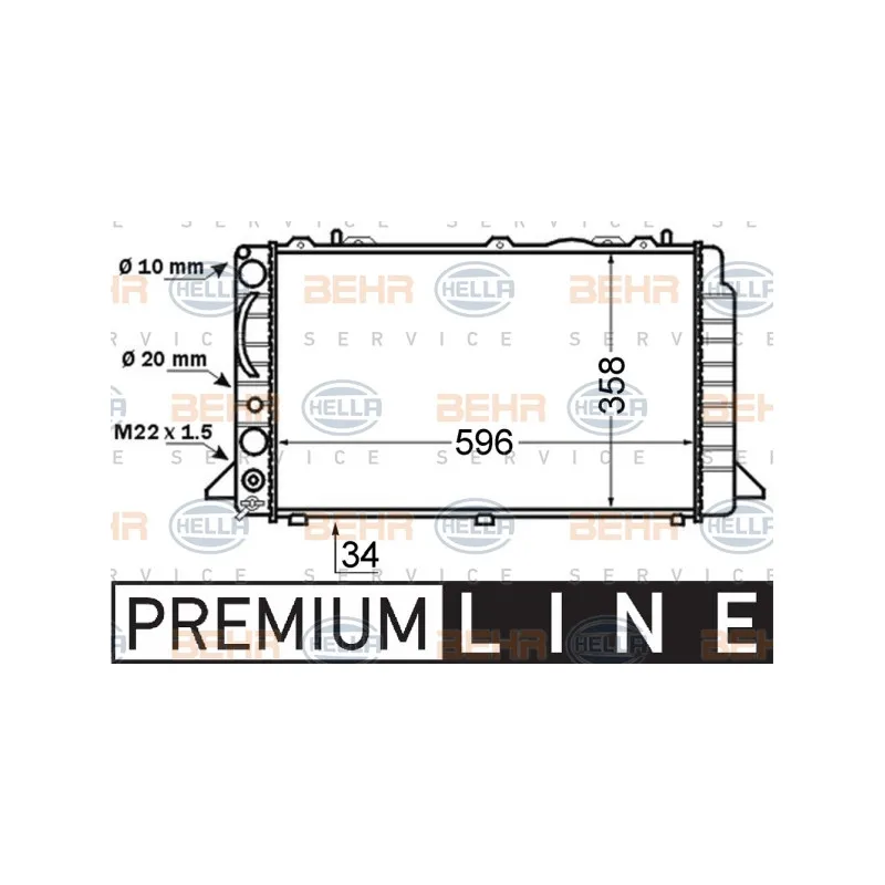 Radiateur, refroidissement du moteur HELLA 8MK 376 714-461