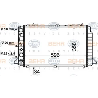 Radiateur, refroidissement du moteur HELLA 8MK 376 714-464