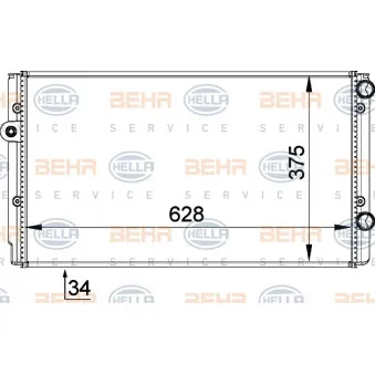 Radiateur, refroidissement du moteur HELLA 8MK 376 714-491