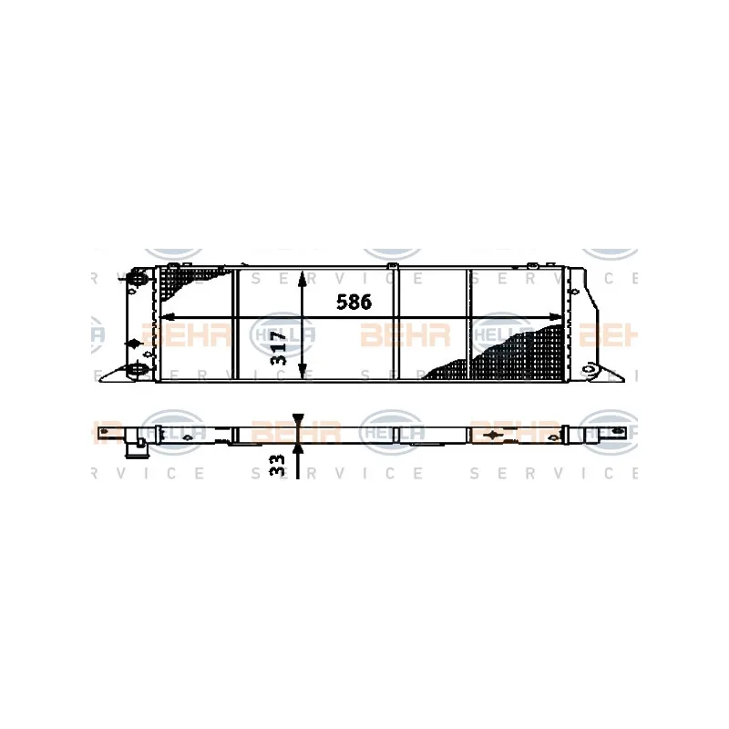 Radiateur, refroidissement du moteur HELLA 8MK 376 714-571
