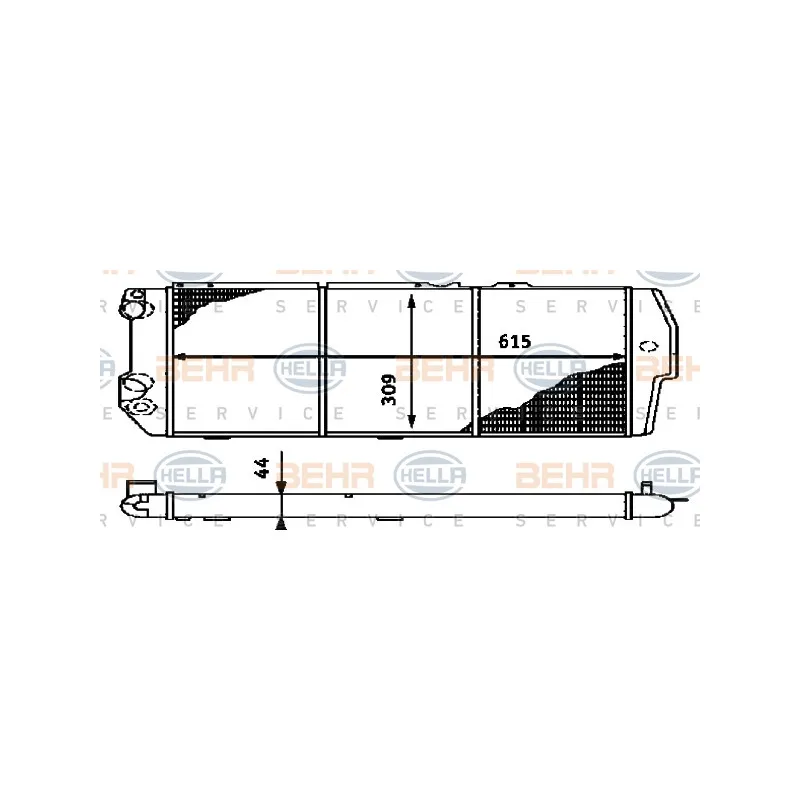 Radiateur, refroidissement du moteur HELLA 8MK 376 714-581