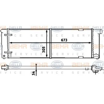 Radiateur, refroidissement du moteur HELLA 8MK 376 714-641