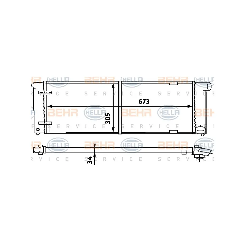 Radiateur, refroidissement du moteur HELLA 8MK 376 714-641